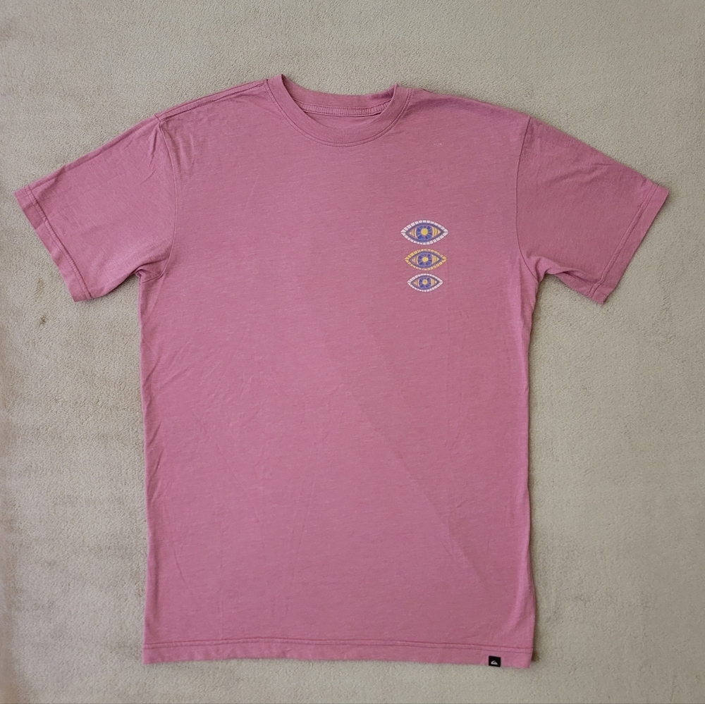 QuikSilver Men's Pink Graphic Eye T-Shirt Size Small